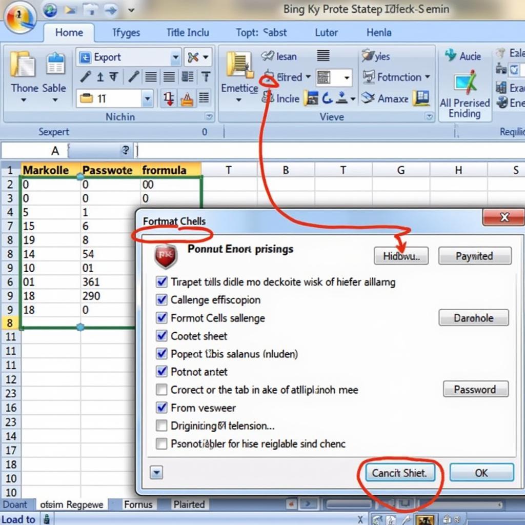 Cách ẩn công thức trong Excel 2007