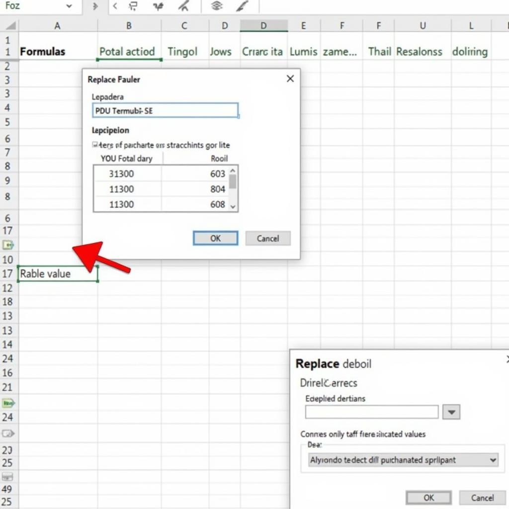 Using Replace Function to Remove Formulas in Excel