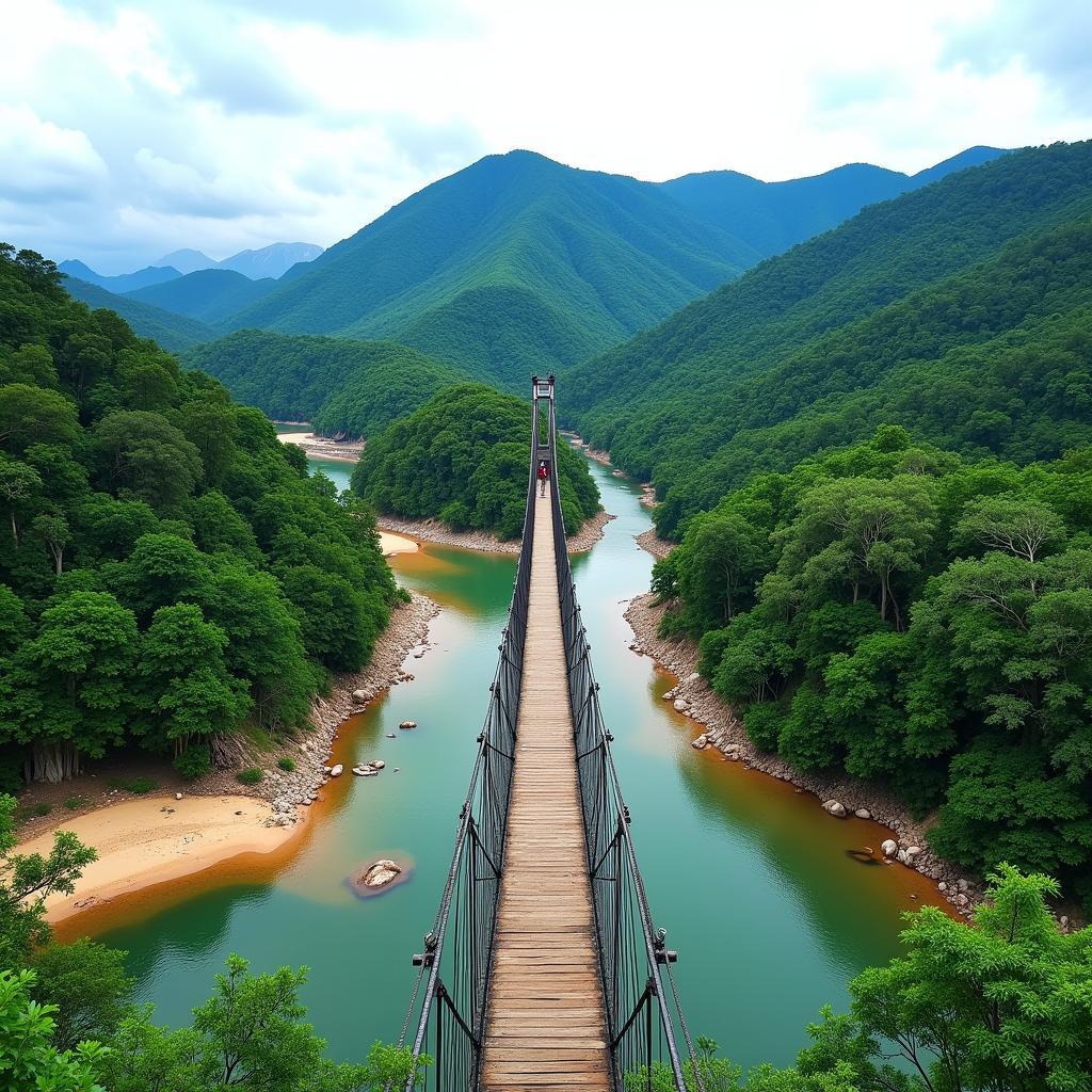 Cầu treo Buôn Đôn, Đăk Lăk, gần Đăk Nông