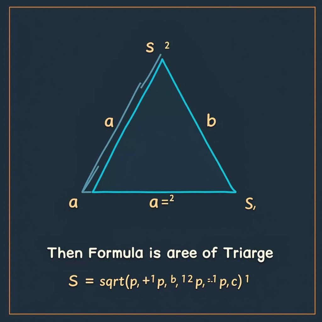 Minh họa Công Thức Heron tính Diện Tích Tam Giác