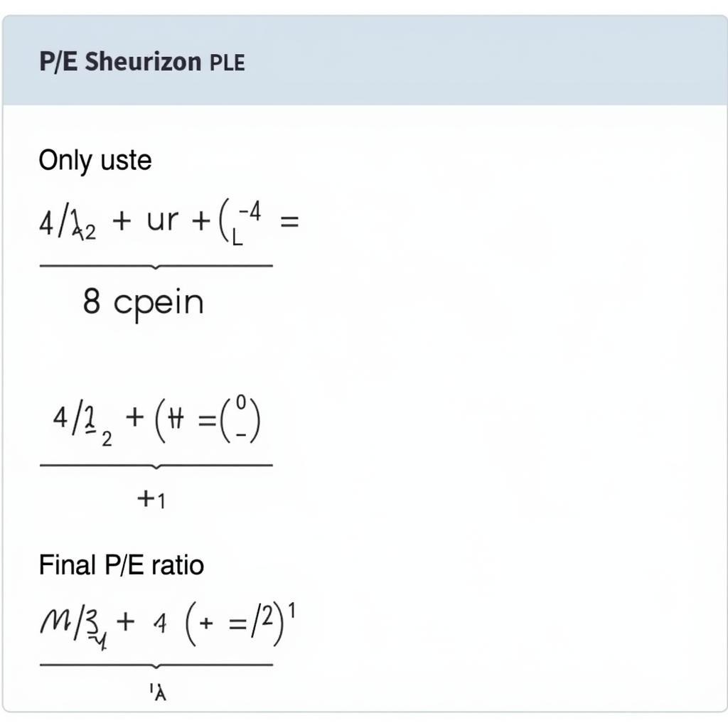 Ví dụ tính toán công thức P/E