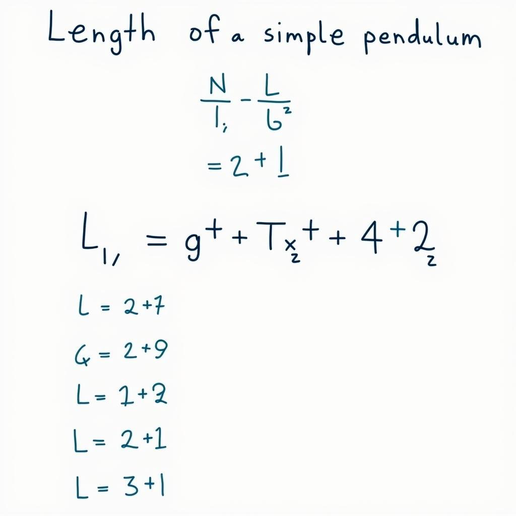 Công thức tính chiều dài con lắc đơn