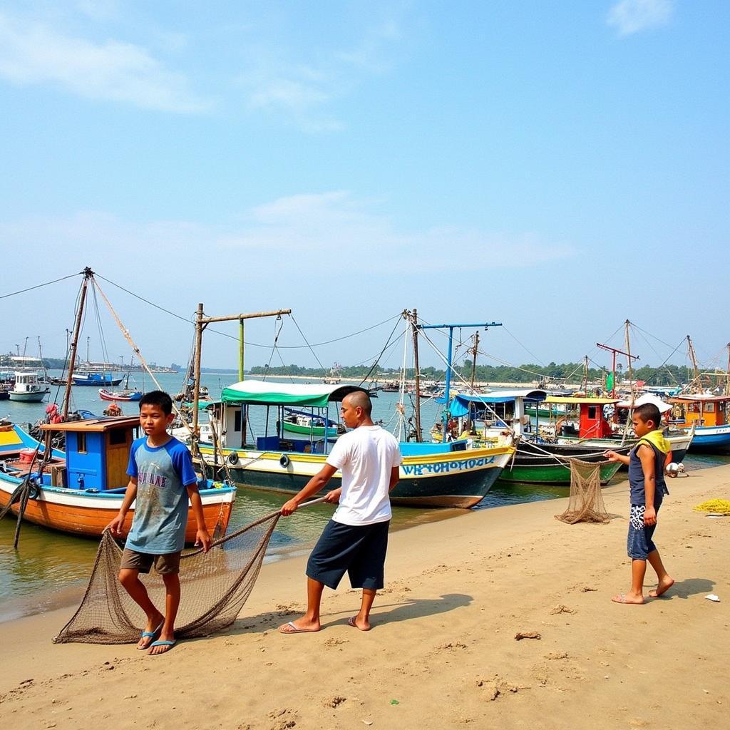 Cuộc sống bình dị tại làng chài ven biển Nam Định