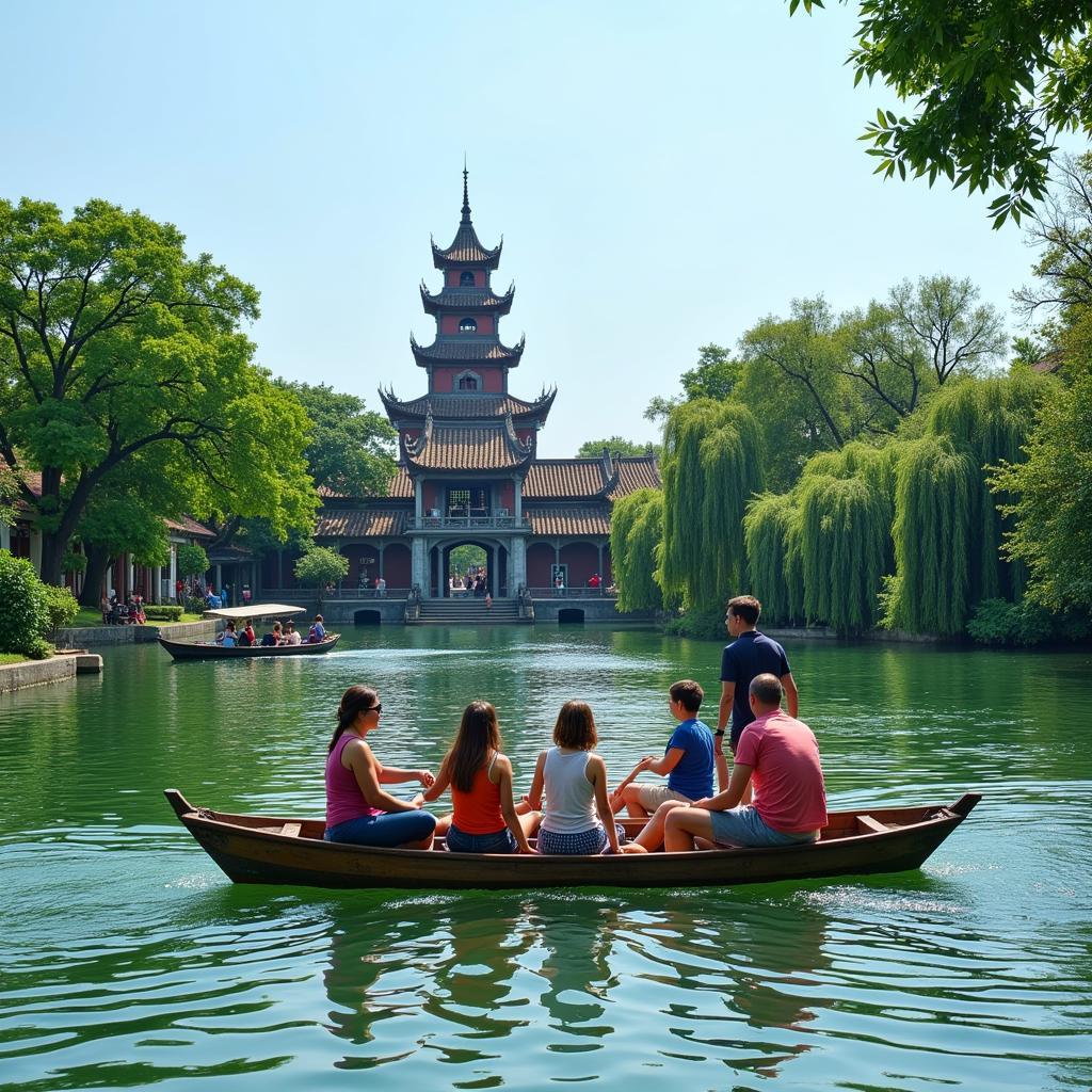 Visiting Hoan Kiem Lake in Hanoi