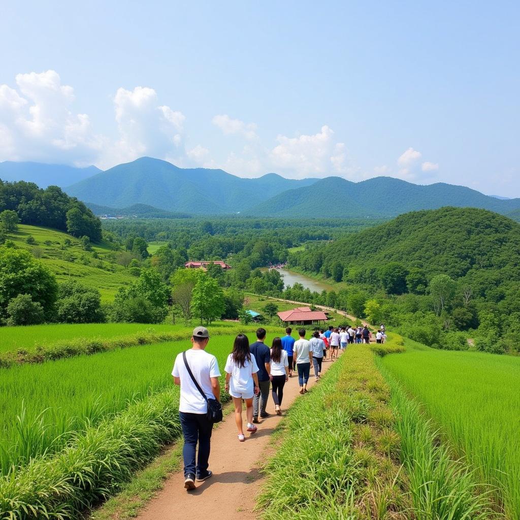 Du khách tham quan Tuyên Quang