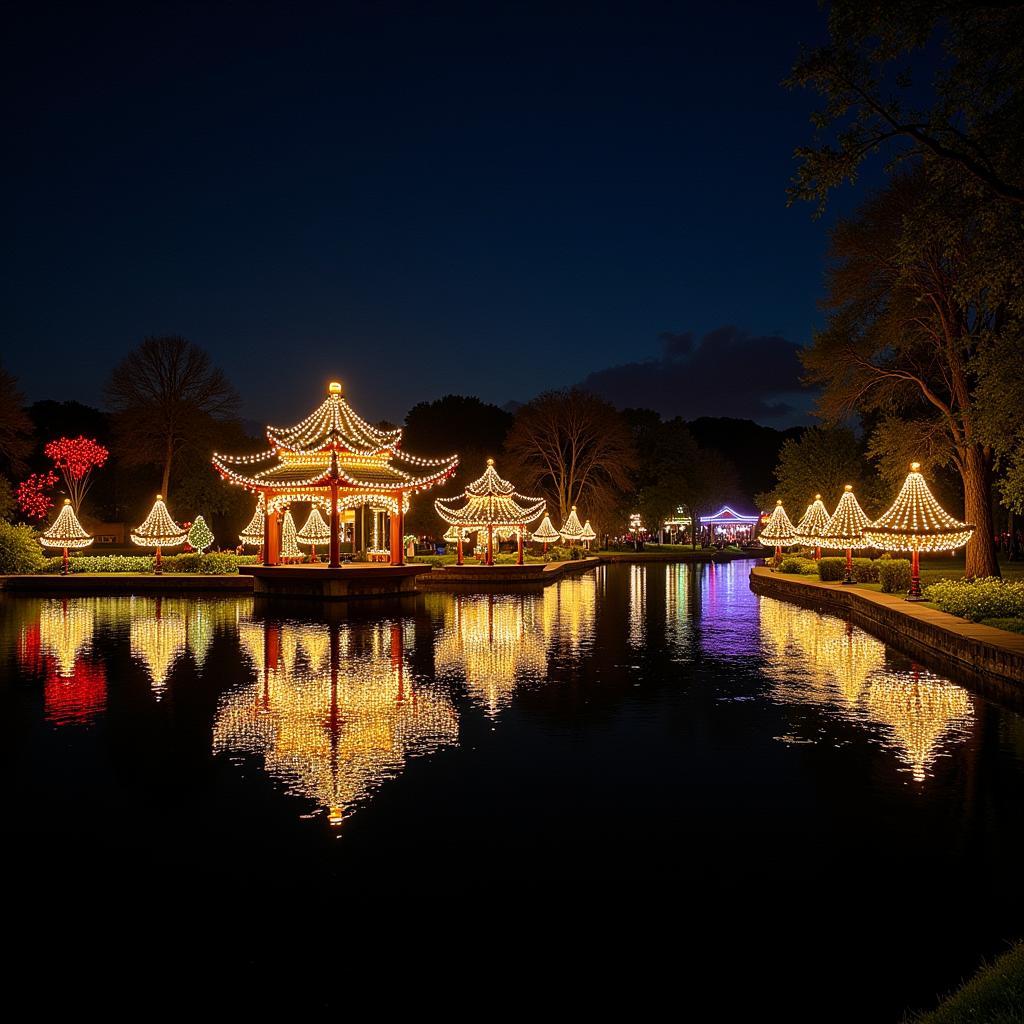 Hồ Mây Park về đêm