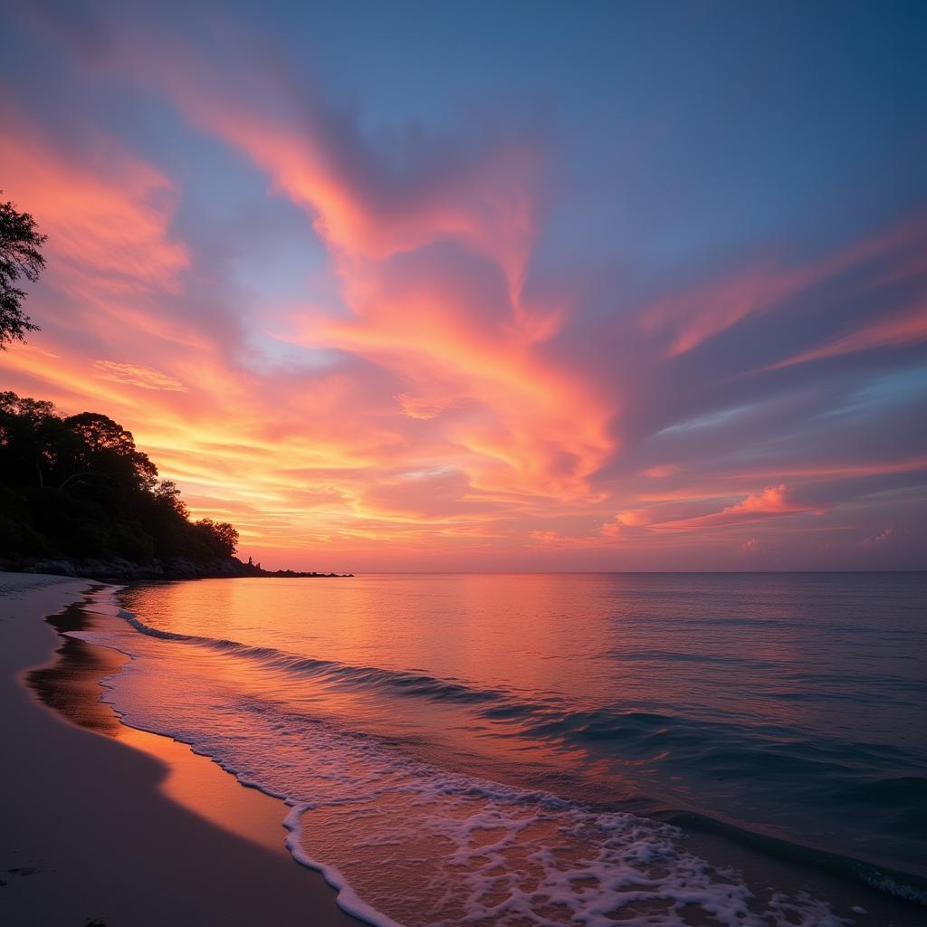 Beautiful Sunset on a Malaysian Beach