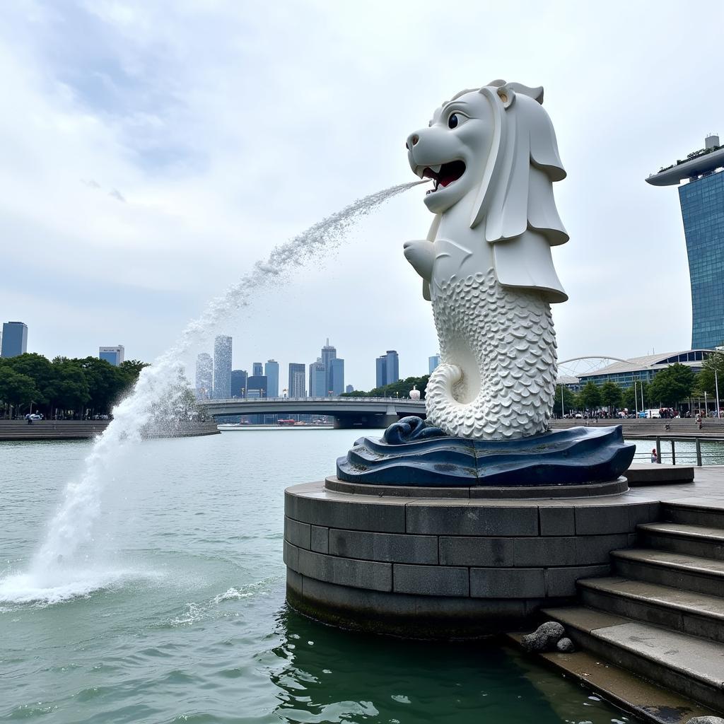 Tượng sư tử biển Merlion tại công viên Merlion Park