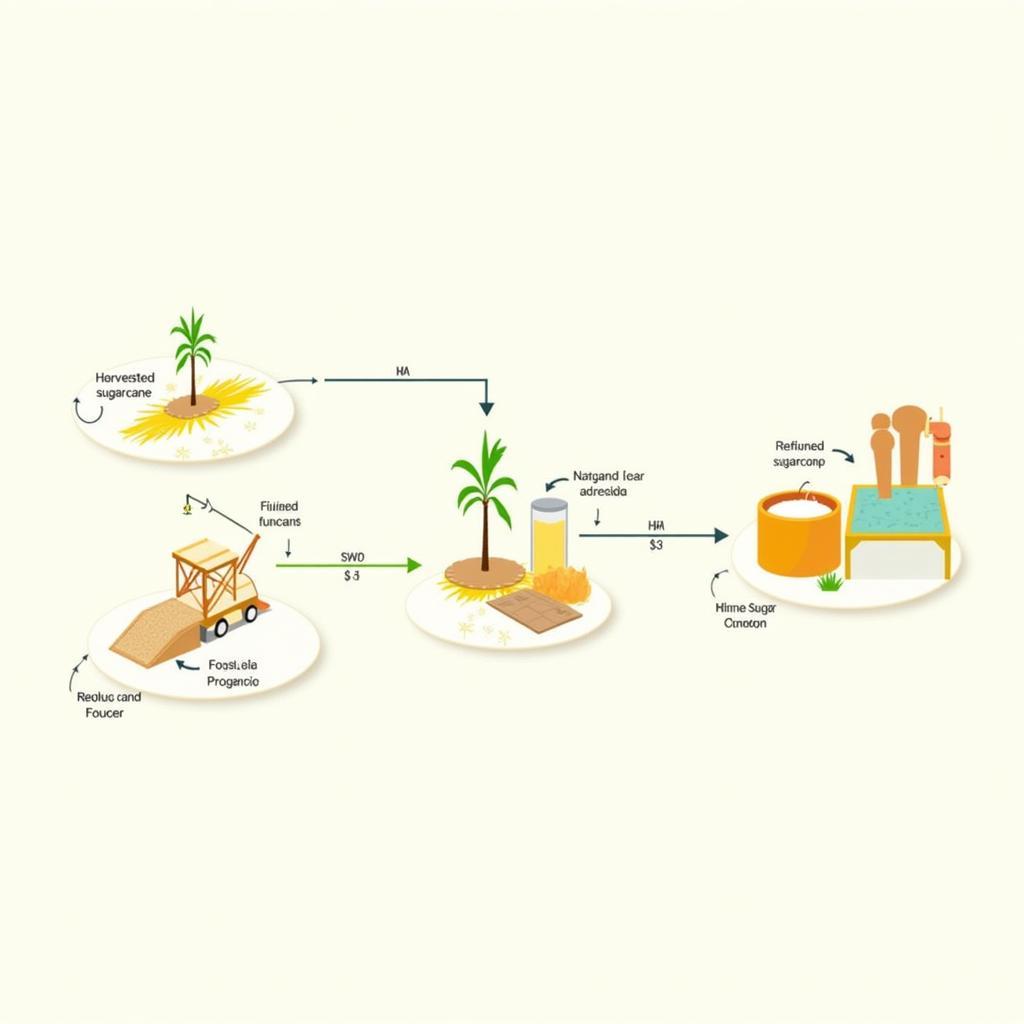 Các bước sản xuất đường mía từ cây mía đến thành phẩm